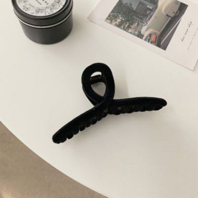수스다 벨벳 꼬임 올림머리 집게핀 13 x 7 cm