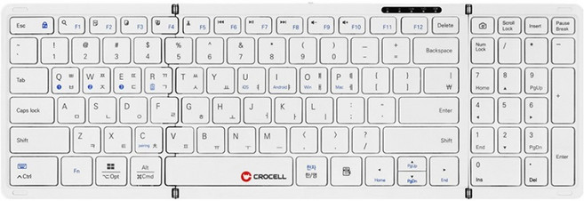 크로셀 저소음 블루투스 접이식 애플 아이패드 휴대폰 무선 키보드, 화이트, C-Flip PURE, 제조사축