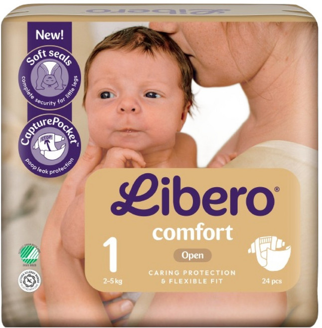 Libero 麗貝樂 Comfort 黏貼型尿布 2~5kg, 第1階段, 24片