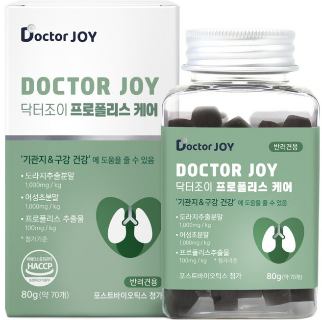 닥터조이 강아지 케어 영양제, 70정, 호흡기/기관지, 1개