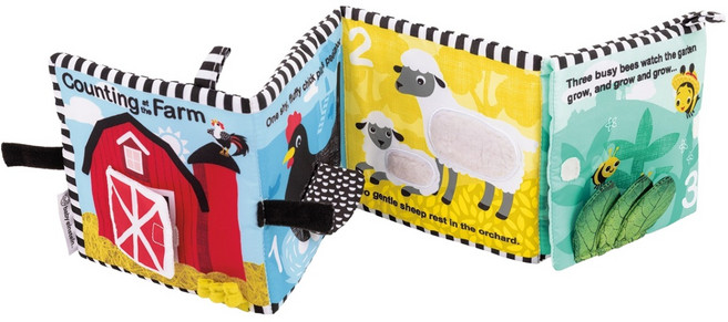 베이비아인슈타인 동물농장 초점 촉감 헝겊책 아기 흑백 컬러 초점책, 혼합색상, 1개