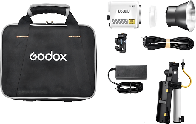 Godox 神牛 公司貨 Kit1 雙色溫 60W LED燈 附NP-F電池把手套組, 1個, ML60II Bi