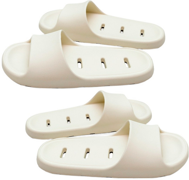 앳홈 루노 미끄럼방지 발등낮은 욕실화, 크림, 2개