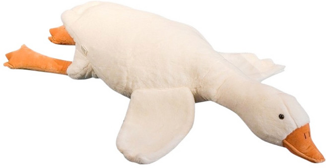 KHTOY 趴姿大白鵝布偶 90cm, 白色, 1個