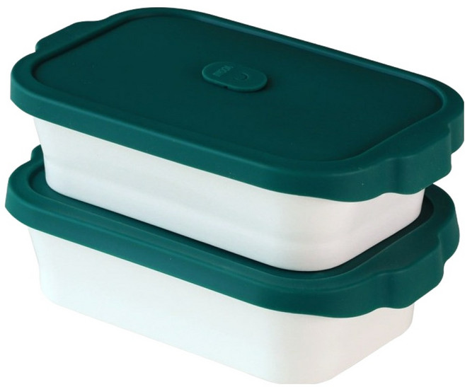 이우아여사 온기 밀프랩 전자레인지 도자기 찜기, 2개, 딥그린