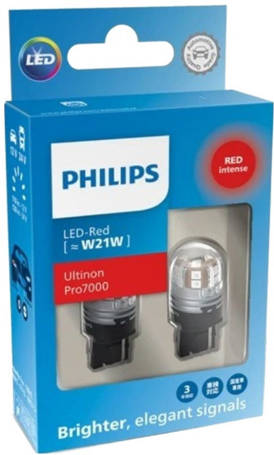 PHILIPS 飛利浦 台灣公司貨 Ultinon Pro7000 單芯大炸彈紅光煞車燈, 1套, T20