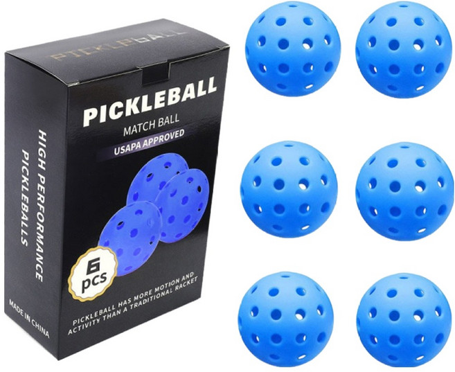 Pado Fitness 比賽用40孔匹克球 6入, 1個, 藍色