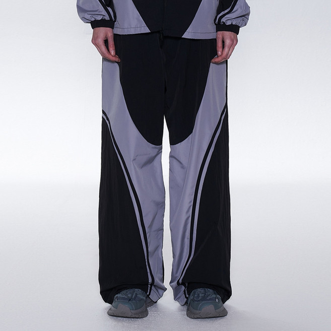 널디 남녀공용 커브드 블락 우븐 팬츠