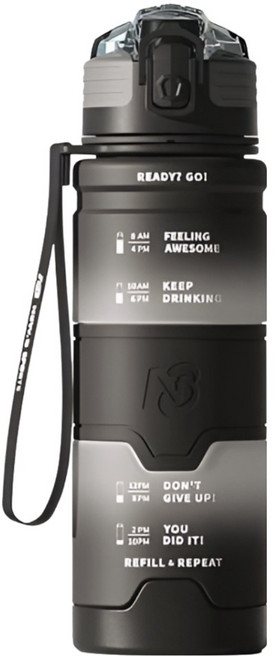 UPSTYLE Tritan 健身水壺, 耀黑, 500ml, 1個