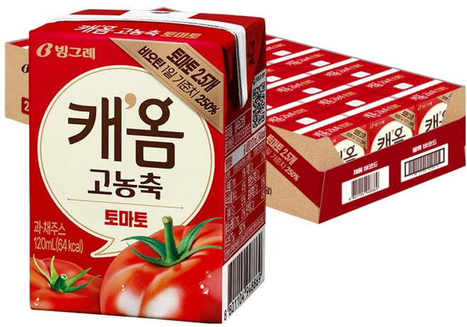 따옴 빙그레 캐옴 고농축 토마토, 120ml, 24개