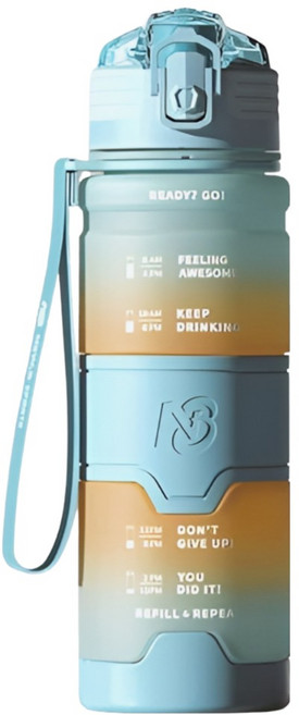 UPSTYLE Tritan 健身水壺, 升級款灰藍色, 1個, 500ml
