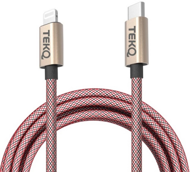 TEKQ 樂都國際 蘋果MFI認證 Type c to Lightning 高速PD快充傳輸線, 1個, 120cm, 金色