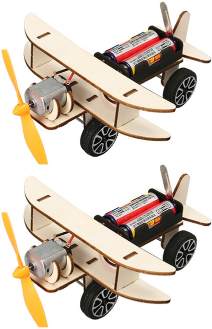 리브온 DIY 창의력 STEAM 목재 비행기 입체퍼즐 17 x 14 x 6.5 cm, 혼합색상, 2개