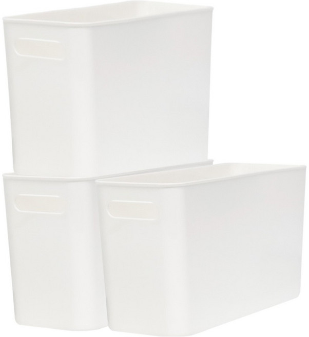 데일리블룸 오픈 펜트리 수납함 바스켓 정리 슬림, 화이트, 3개