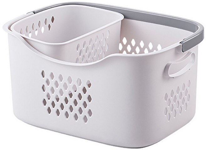小麥購物 家用髒衣籃 內衣籃 + 中號髒衣籃 L1286, 灰白色