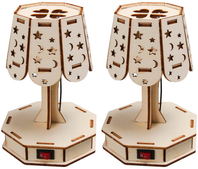 리브온 창의력 STEAM 목재 만들기 스탠드 입체퍼즐 90 x 90 x 141 mm, 혼합색상, 2개