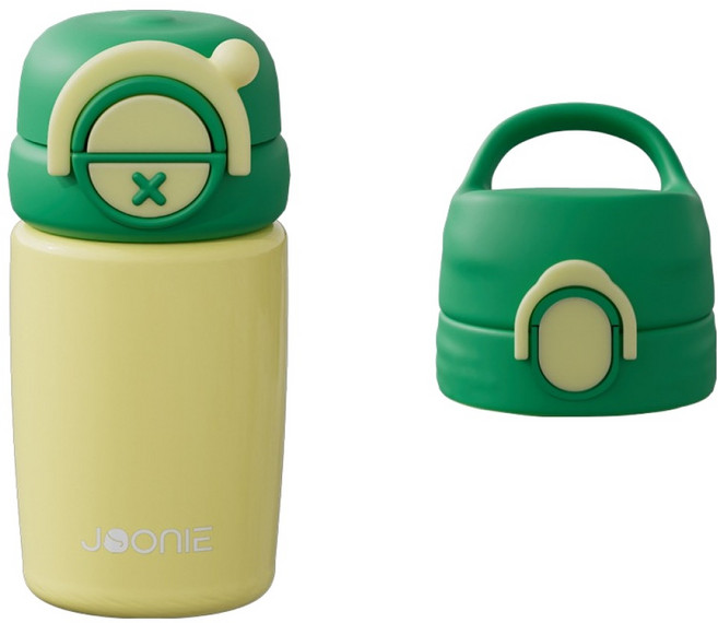 주니 2in1 스테인리스 빨대 텀블러 + 입모아컵 헤드 세트, 240ml, 1개, 그린