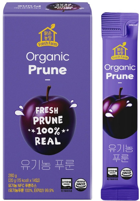 맑은농장 유기농 푸룬주스 스틱, 20g, 14개