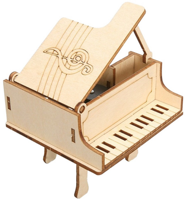 리브온 창의력 STEAM 피아노 오르골 목재 만들기 8 x 9 x 8.5 cm, 혼합색상, 1개