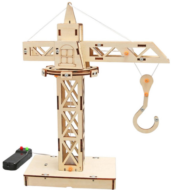 리브온 창의력 STEAM 타워크레인 목재 만들기 20 x 27.5 cm, 혼합색상, 1개