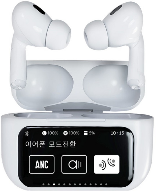 바우아토 노이즈 캔슬링 터치 디스플레이 5.4 커널형 블루투스 이어폰, BAUATO ANC-03, 화이트