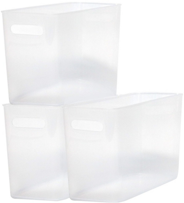 데일리블룸 오픈 펜트리 수납함 바스켓 정리 슬림, 반투명, 3개