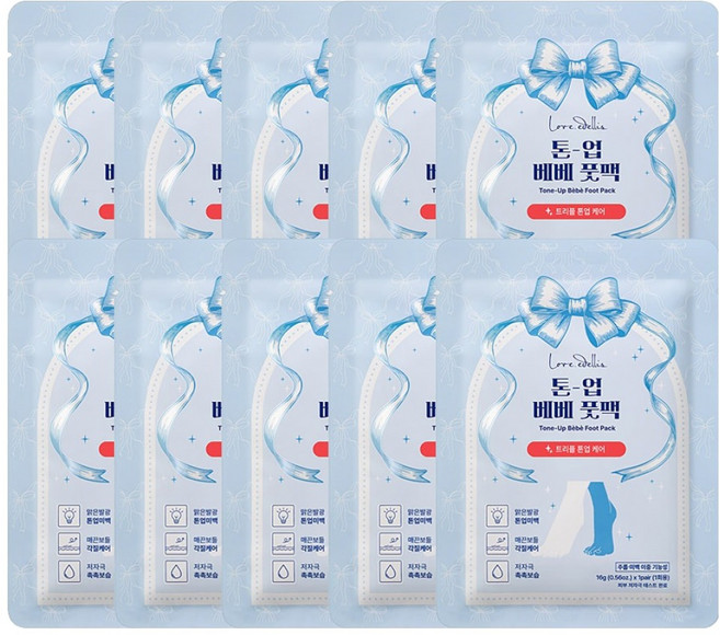 Love.edellis 提亮嬰兒足足膜, 1枚入, 10個, 16g