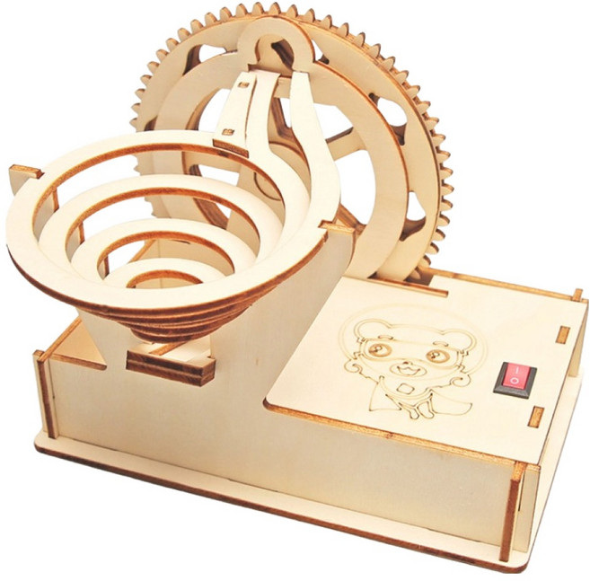 리브온 창의력 STEAM 목재 만들기 볼 미끄럼틀 입체퍼즐 155 x 105 x 125 mm, 혼합색상, 1개