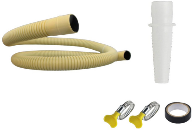 Potenkit 冷氣排水管 4m + 固定夾 2入 + 連接頭 + 膠帶 套組, 1套, 單一商品