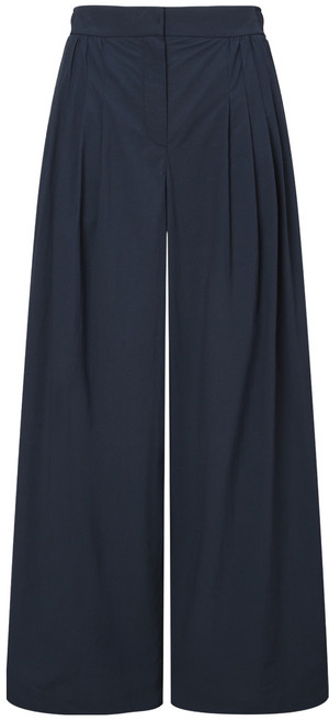 헤지스 여성용 코튼 나일론 롱 와이드 밴딩 팬츠