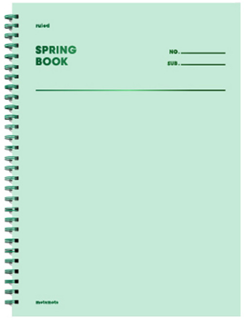 모트모트 스프링북 스퀘어드 노트, 그리너리, 1개