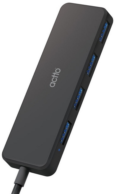 엑토 USB 3.2 Gen1 4포트 초고속 데스크탑 1m 멀티 허브 HUB-60, 블랙, 1개