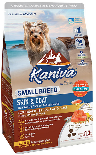 Kaniva 卡咪哇 全齡小型犬 皮膚皮毛保健狗糧, 鮭魚, 1.3kg, 1個
