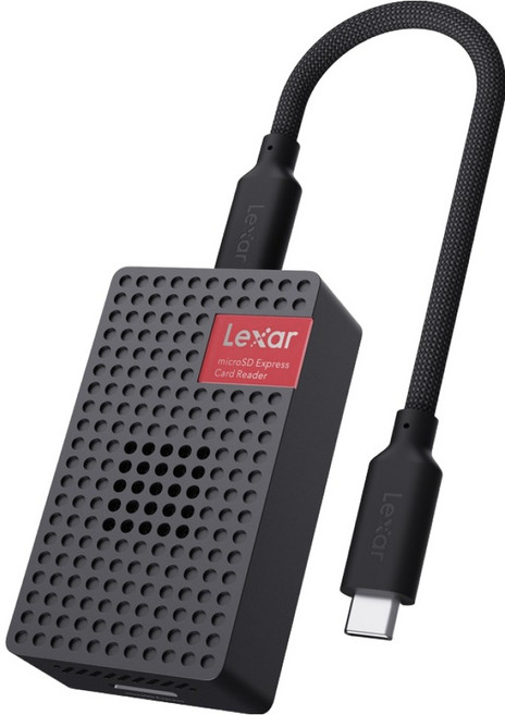 Lexar 雷克沙 支援microSD Express USB 3.2高速記憶卡專用讀卡機, 1個, LRW540, 黑色 + 紅色