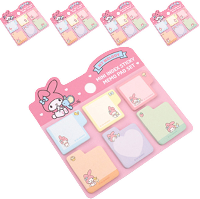 산리오 캐릭터 미니인덱스 점착메모패드 5p 세트 마이멜로디, 1세트