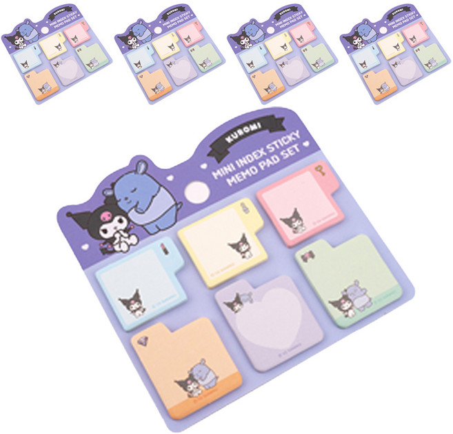 산리오캐릭터즈 미니 인덱스 점착 메모패드 5p 세트 쿠로미, 1세트