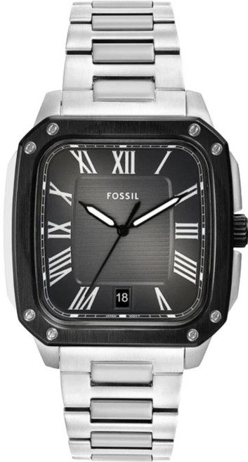 FOSSIL Crosby 經典魅力方型手錶 不鏽鋼錶帶 FS6122 42mm