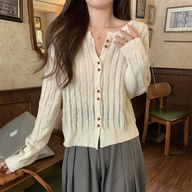 I'M MONG 女款 Madelo 針織日常長袖開襟衫