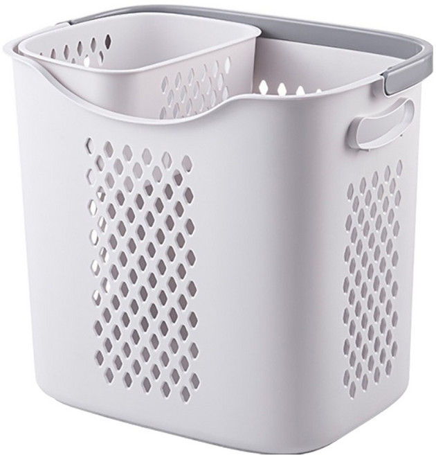 小麥購物 家用髒衣籃 內衣籃 + 大號髒衣籃 L1286, 灰白色