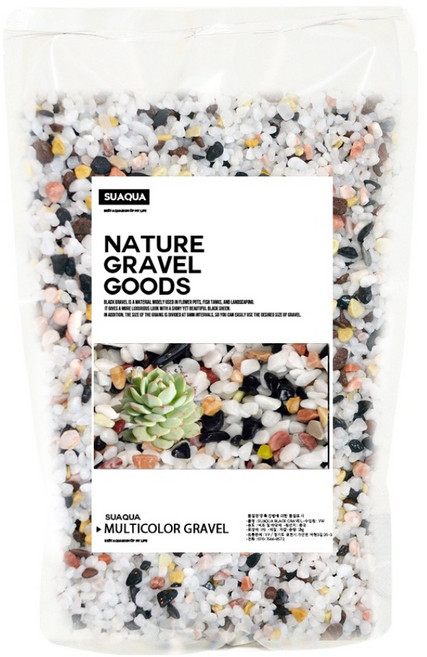 수아쿠아 네이쳐굿즈 오색사 3~5mm 2kg, 혼합색상, 1개