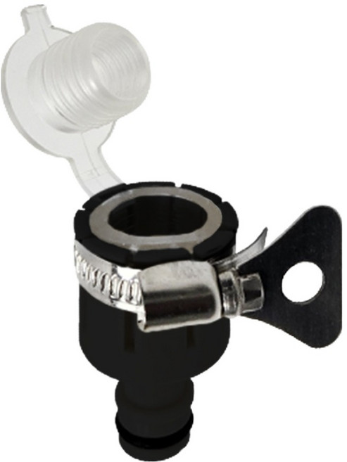 월드크린 호스 수도꼭지 연결 이중 커넥터, 1개, 블랙