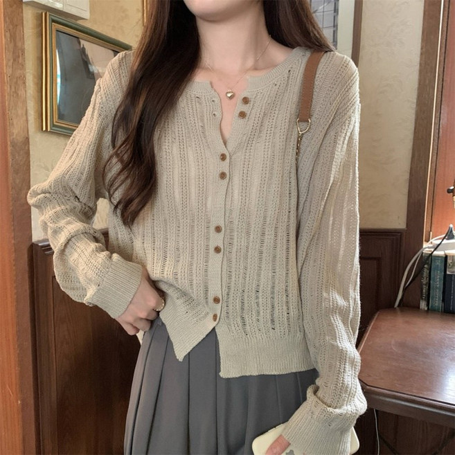 아이엠몽 여성용 마델로 니트 데일리 긴팔 가디건