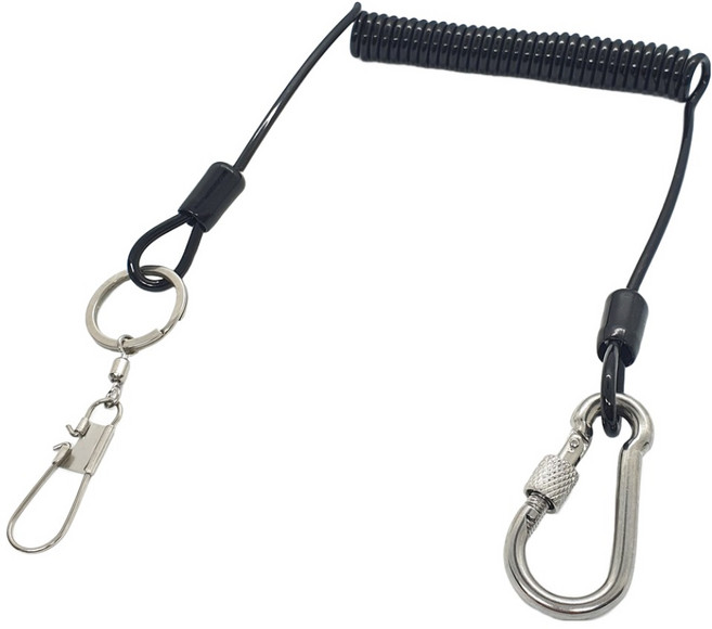 히트페이스 스텐304 고강도 스프링줄 인터락 1.2m, 1개, 블랙