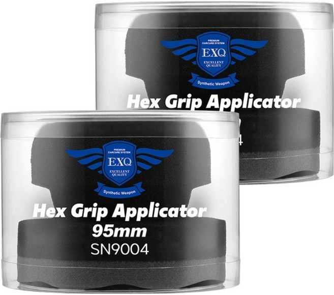이엑스큐 헥사 그립 어플리케이터 95mm SN9004, 블랙, 2개