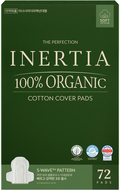 이너시아 더 퍼펙션 생리대 날개형, 대형, 72개입, 1개