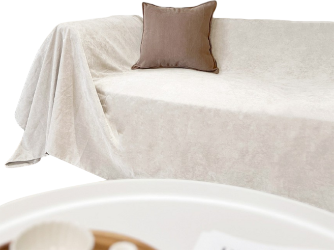 HOOM 禾慕生活 防水防貓抓沙發布, 奶油米白, 1個