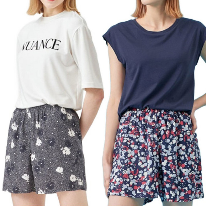 피트인 여성용 인견찰랑 트렁크팬티겸 반바지 2종 세트