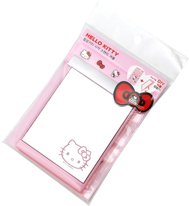 뷰티홈 산리오 캐릭터즈 헬로키티 사각 스탠드 거울, 연핑크