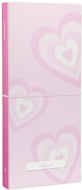 워너디스 어도러블 양면 키스컷 바인더 L, 하트 핑크, 1개, 20매