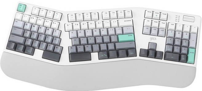 지클릭커 오피스프로 인체공학 스탠다드 블루투스 풀윤활 무소음 보글보글 무선 기계식 키보드 37g, 네온 화이트, EK600, 제조사축